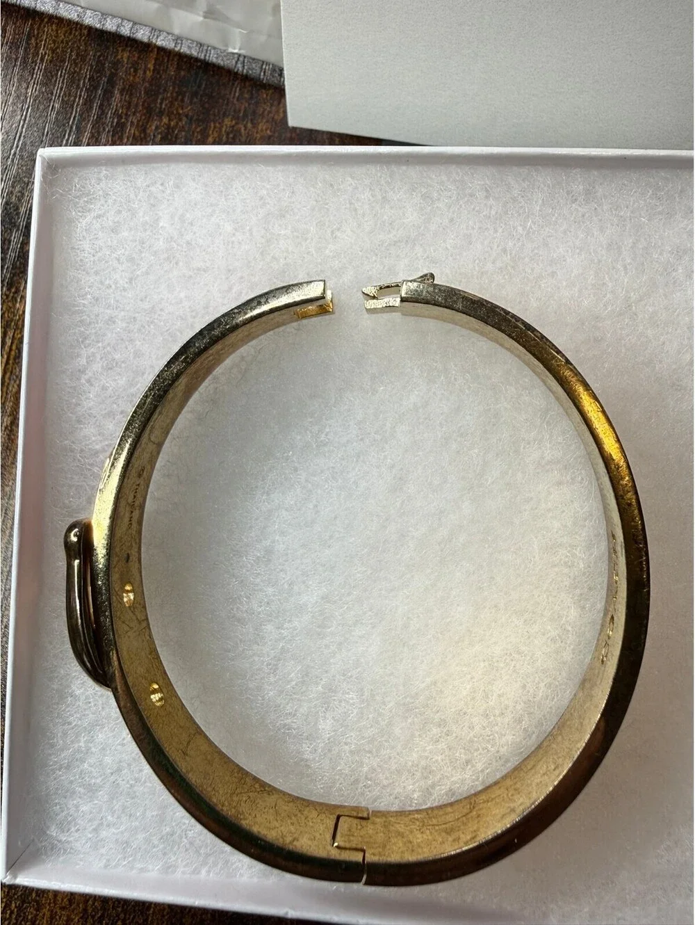 Coach Enamel Hinge Buckle Bangle Bracelet Pink Gold Tone NWT